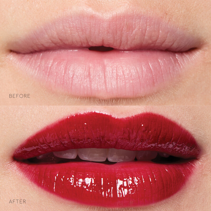 Light skin tone lips before and after application of Lilac Love.&nbsp; image number null