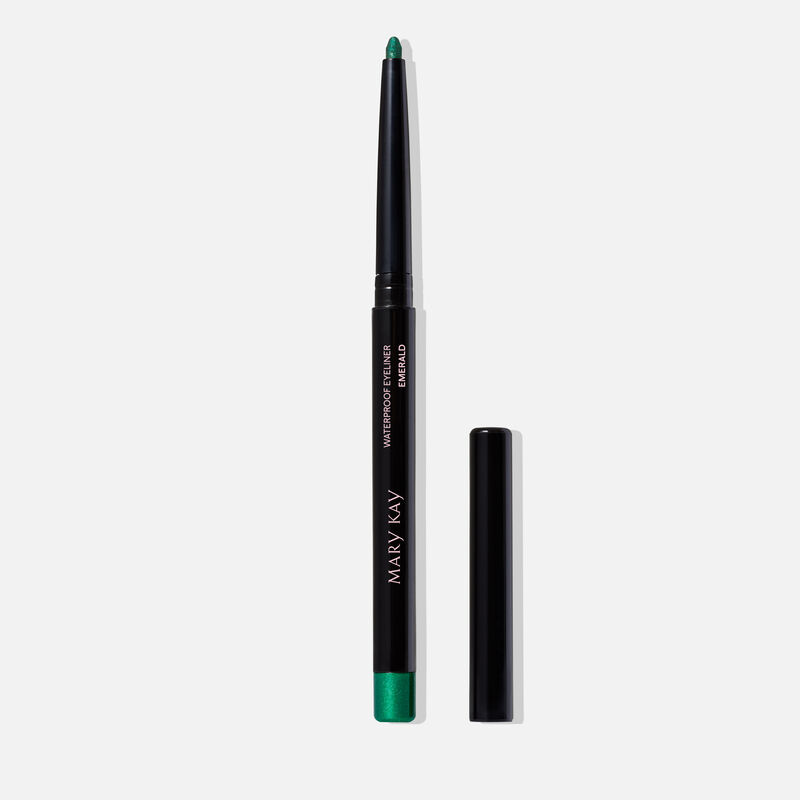 Special-edition Mary Kay Waterproof Eyeliner in shade Emerald standing on its base image number null