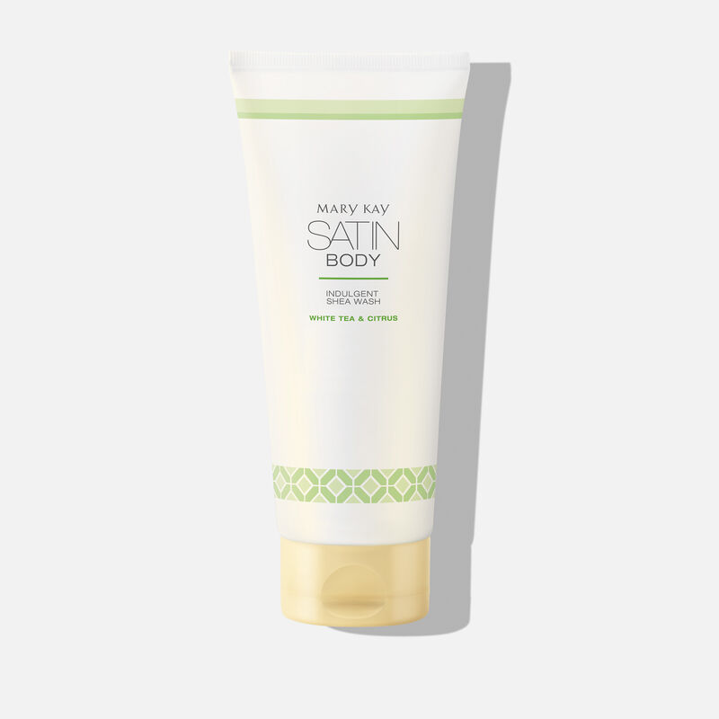 A tube of Satin Body Indulgent Shea Wash from Mary Kay