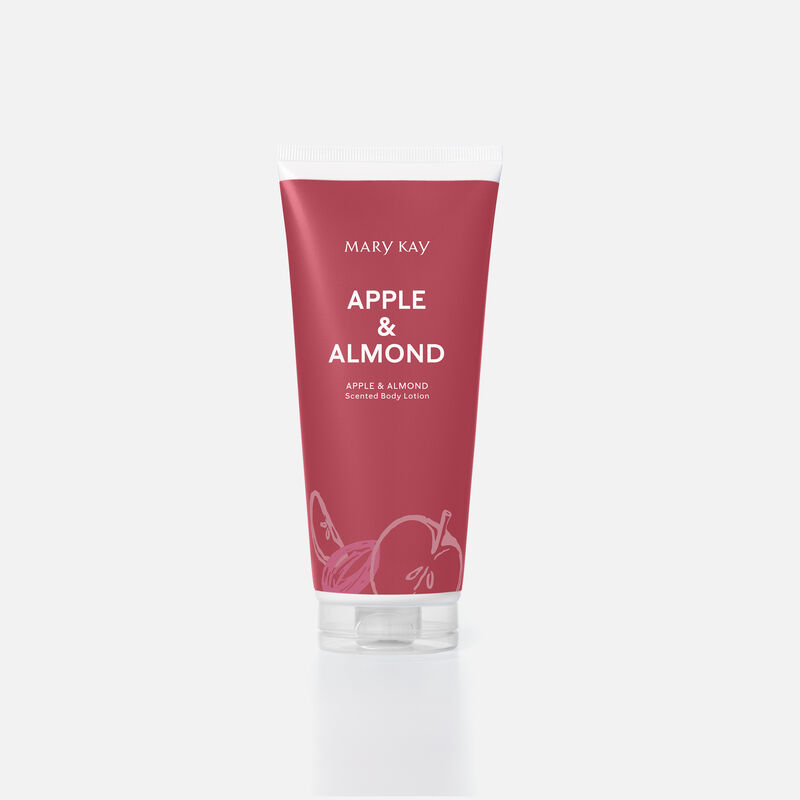 Tube of Mary Kay Body Lotion in Apple and Almond scent standing on its cap image number null