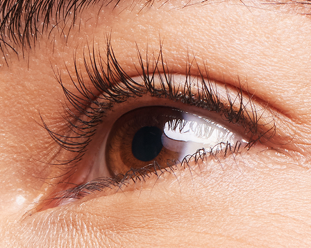 Woman with no mascara on