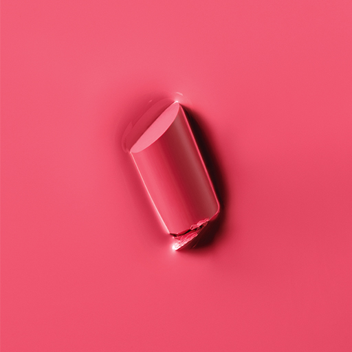 Texture rub of Mary Kay Supreme Hydrating Lipstick in shade Festive Pink